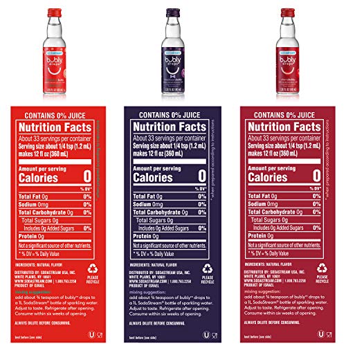 Sodastream Bubly Drops berry bliss bottle, compact 4 oz for convenient flavor experiments