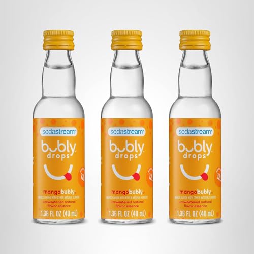 Sodastream Bubly Drops Mango at-home setup enables quick flavor upgrades.