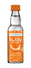 Sodastream Bubly Drops Orange bottle pour for crisp citrus flavor in sparkling water