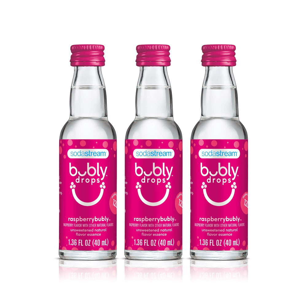 SodaStream Bubly Drops Raspberry Pack for easy at-home flavoring of sparkling water.