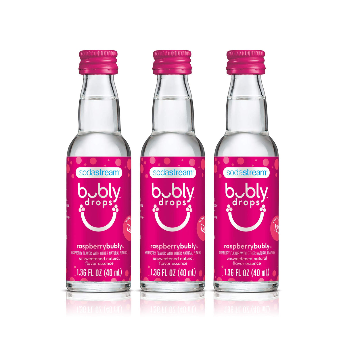 SodaStream Bubly Drops Raspberry Pack for easy at-home flavoring of sparkling water.