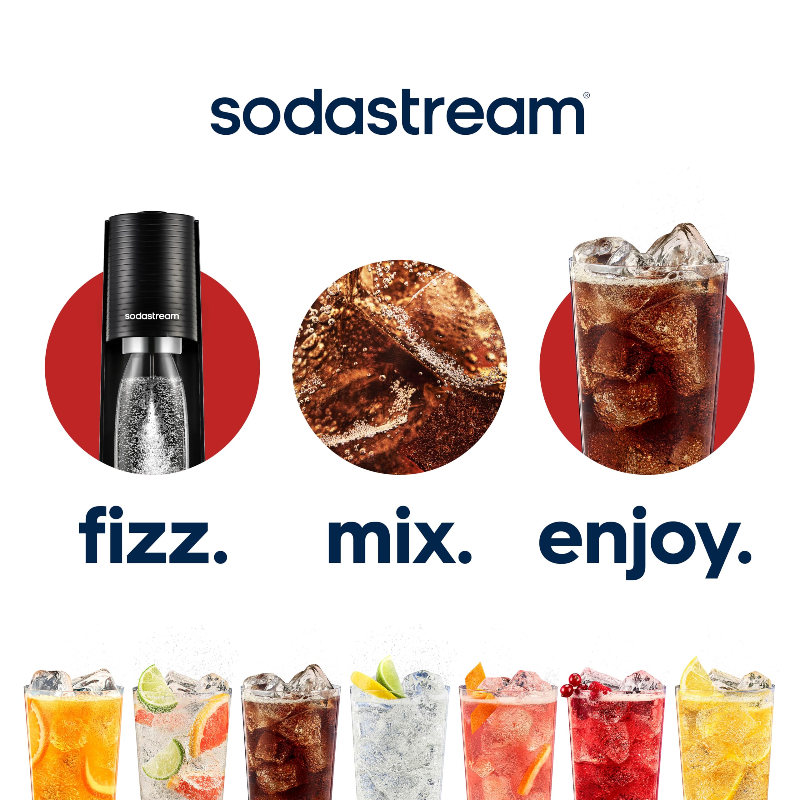 Close-up of SodaStream Cola bottle label highlighting no HFCS