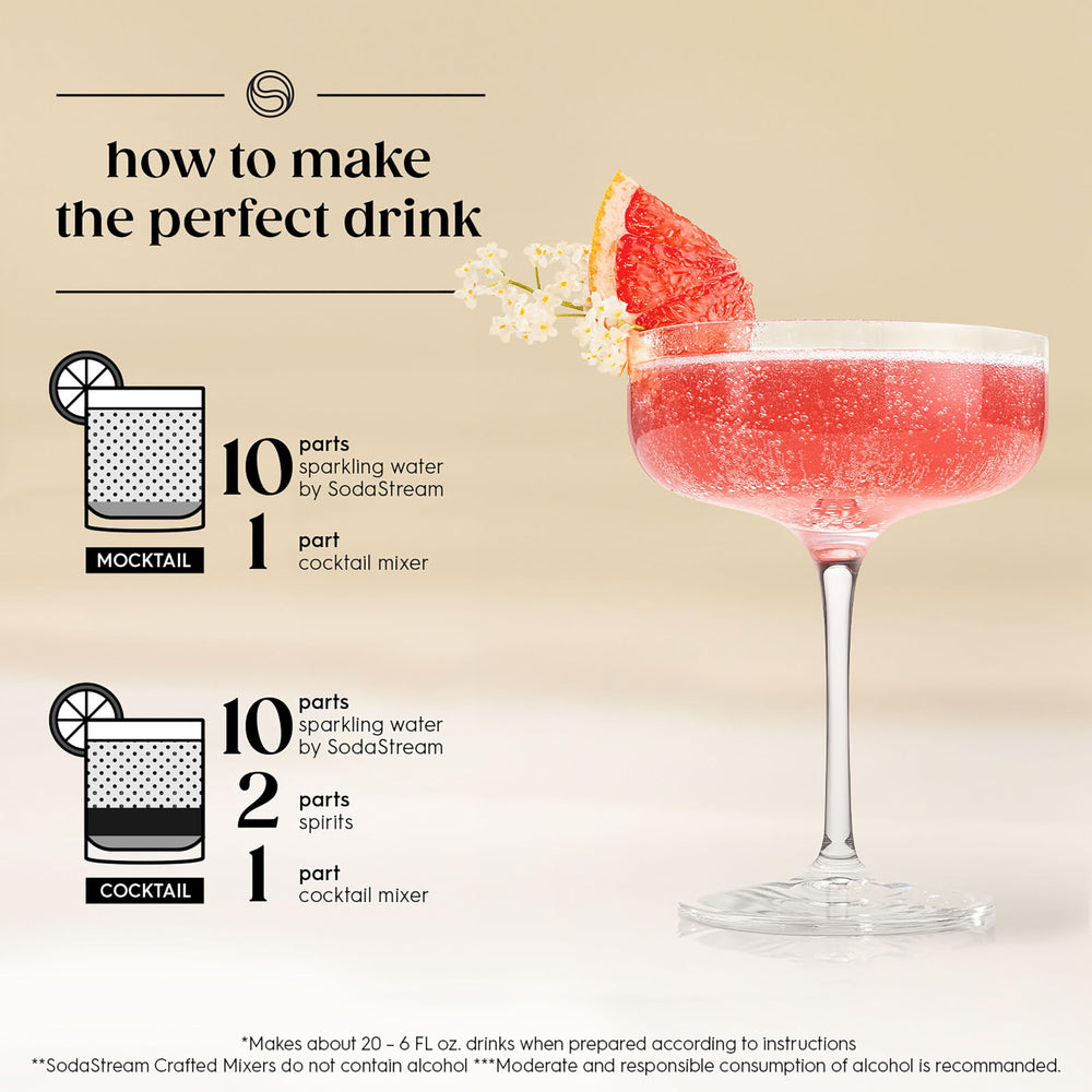 SodaStream Crafted Mixers on a home bar setup ready to elevate sparkling drinks