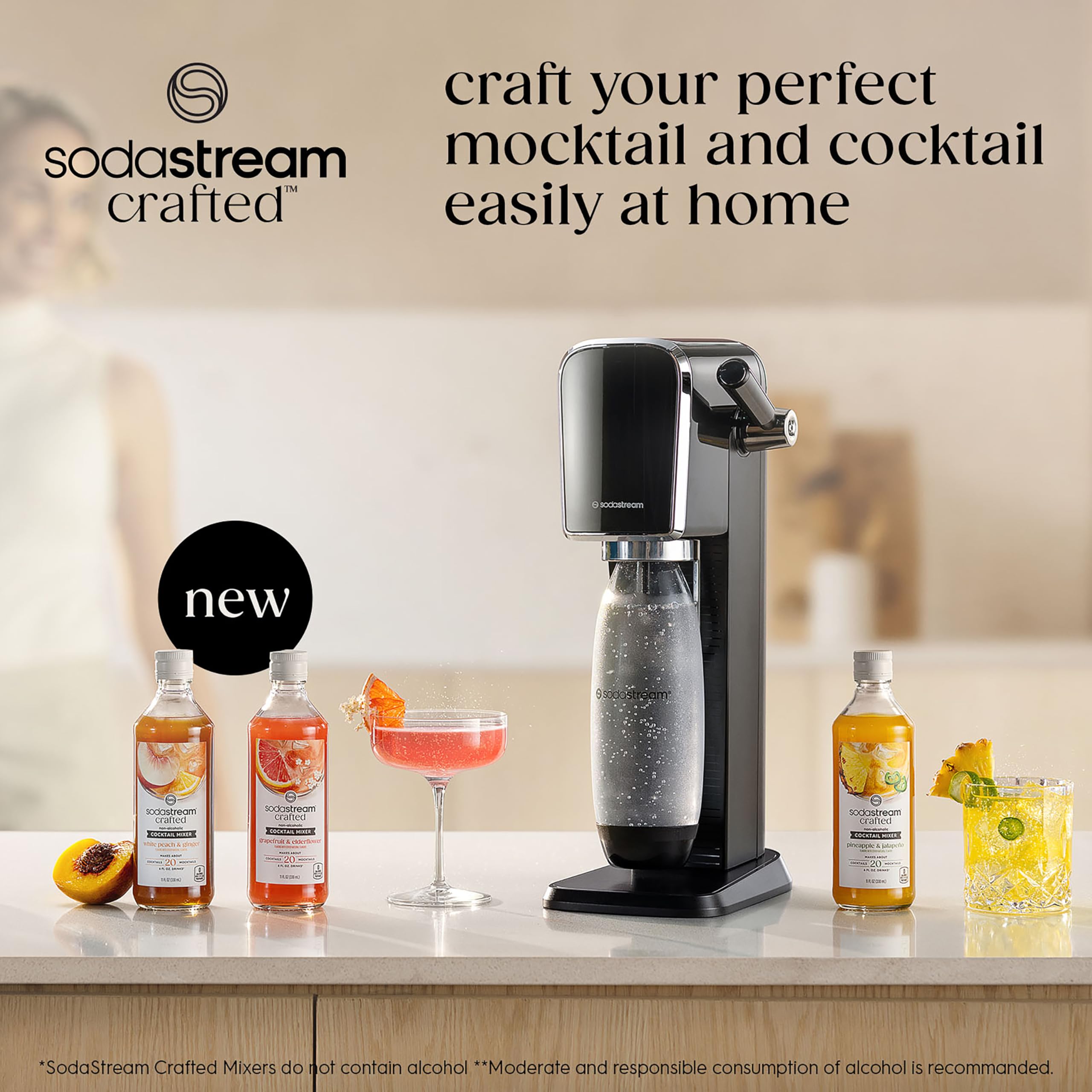 SodaStream Crafted Mixers Variety Pack image showing three flavors for versatile gatherings