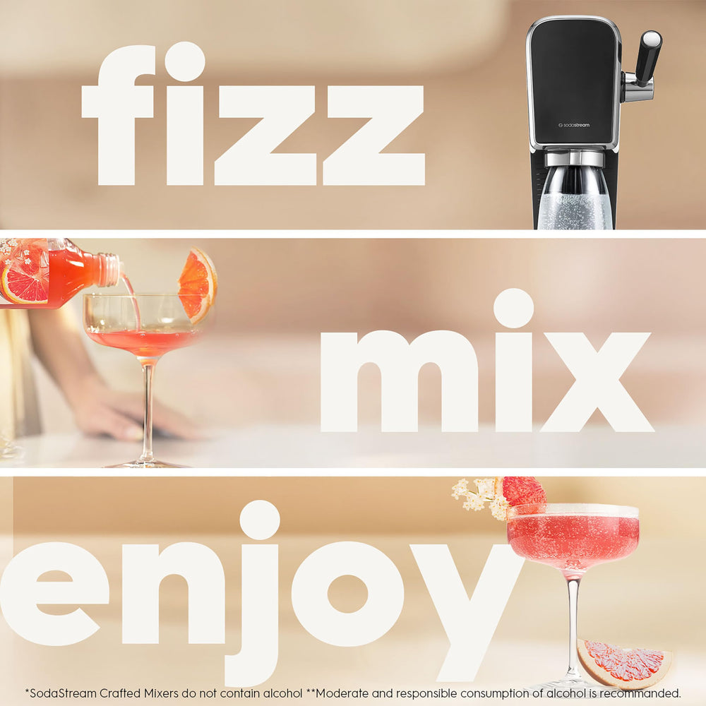 SodaStream Crafted Mixers White Peach Ginger bottle front evoking sunny fruity pairings
