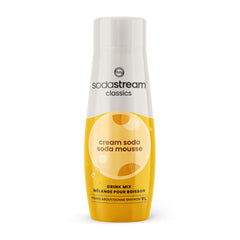 SodaStream Cream Soda Syrup bottle boosts homemade sparkling drinks with creamy flavor.