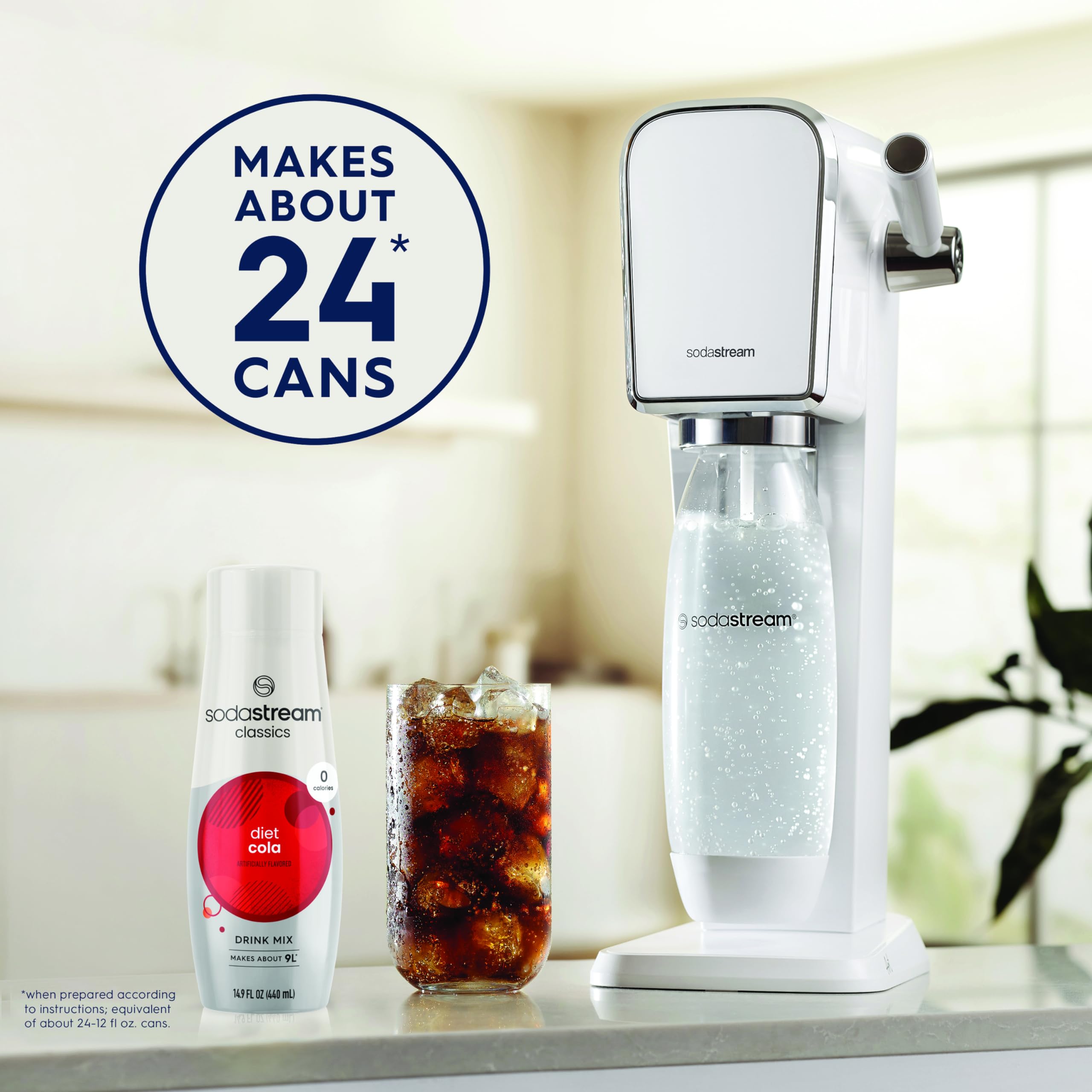 Sodastream Diet Cola drink mixes four-pack for quick flavor at home.