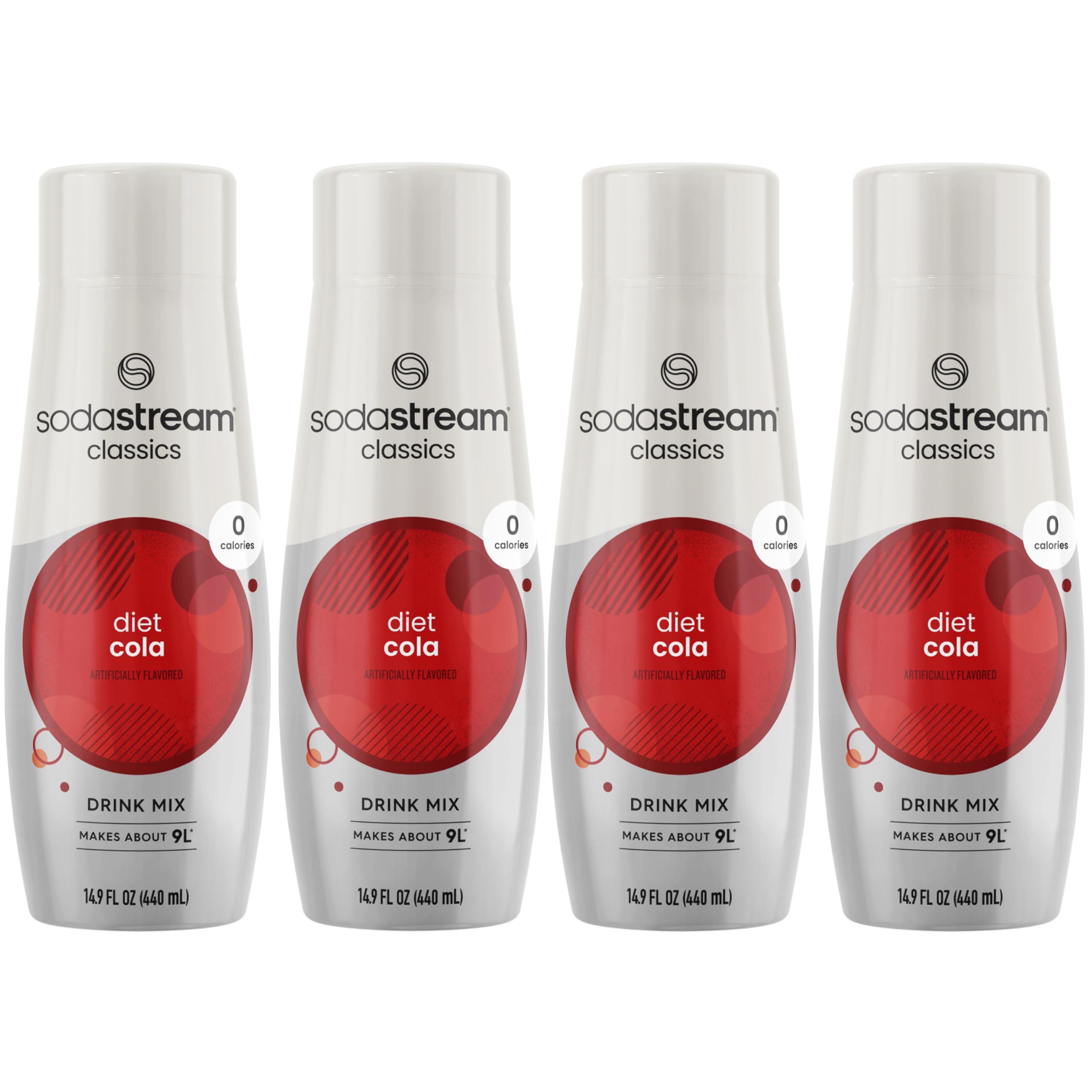 Sodastream Diet Cola packaging may vary; four-pack ready for home use.