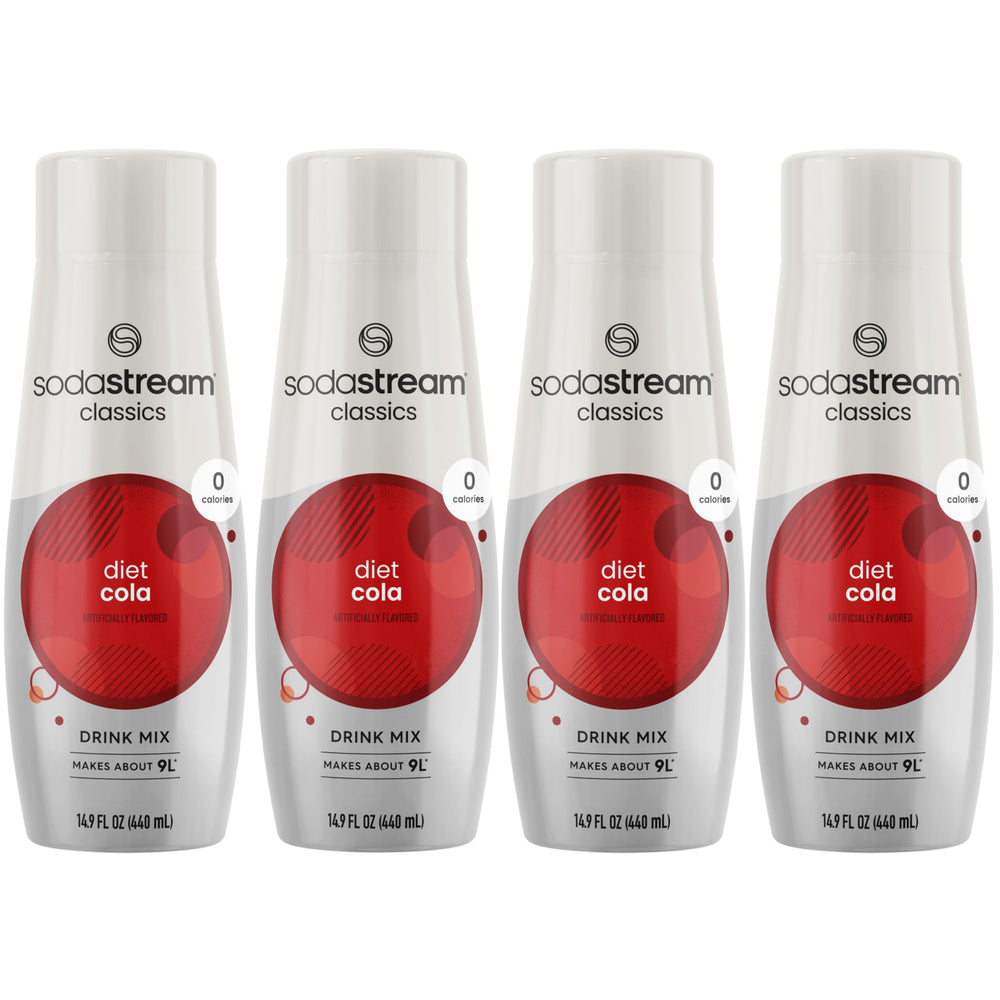 Sodastream Diet Cola packaging may vary; four-pack ready for home use.