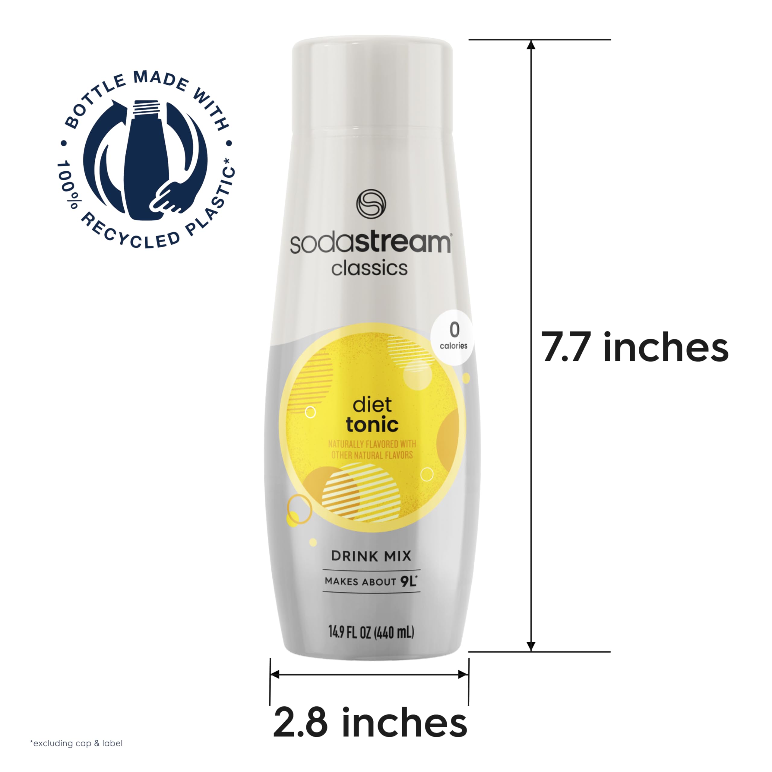 SodaStream Diet Tonic 440ml bottle shown with ice