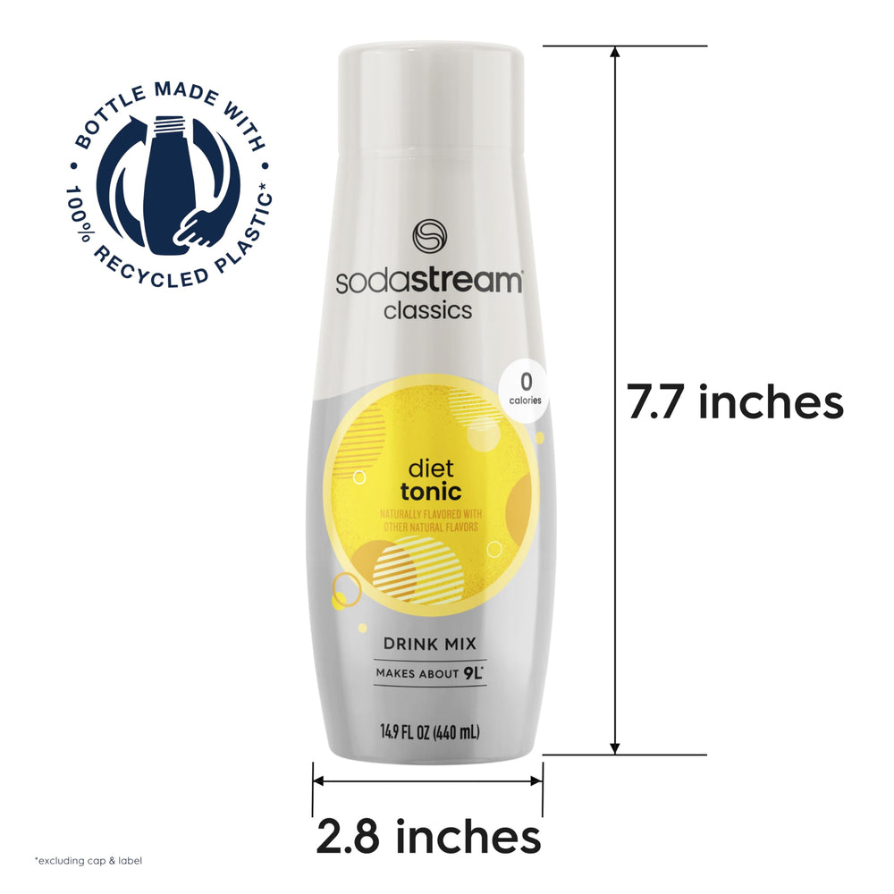 SodaStream Diet Tonic 440ml bottle shown with ice