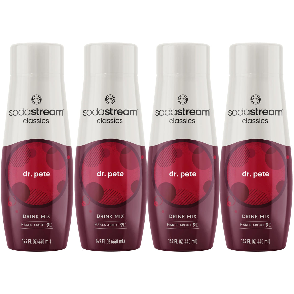 SodaStream Dr Pete 4-pack bottle front view for easy home carbonation.