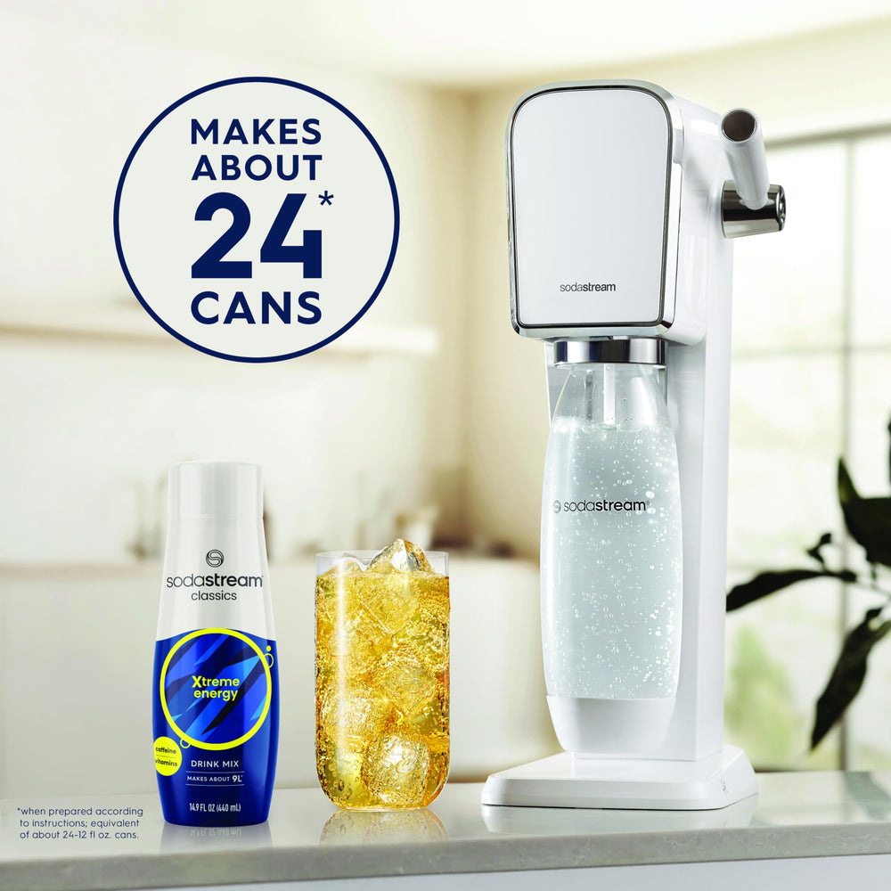 SodaStream Energy bottles with caps off, ready for flavor customization.