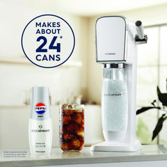 Sodastream Pepsi Diet mix dispenser setup for convenient at-home flavoring.