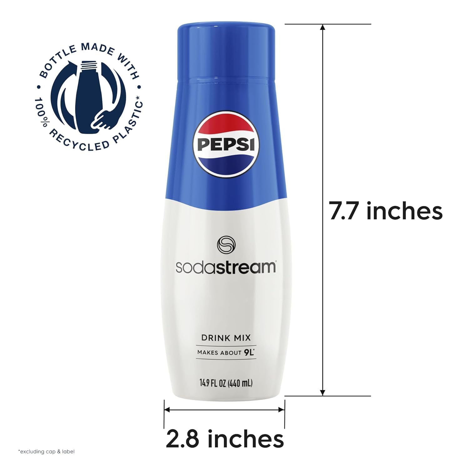 Close-up of SodaStream Pepsi label on bottle