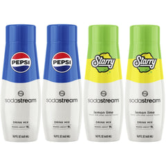 SodaStream Pepsi-Starry variety pack front view for customizable at-home beverages.