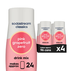 Sodastream Pink Grapefruit Zero Calorie pack front view, ready for refreshing home sparkling water.