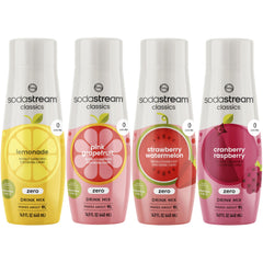 Sodastream zero pink grapefruit being poured into a sparkling glass for a refreshing low-calorie drink