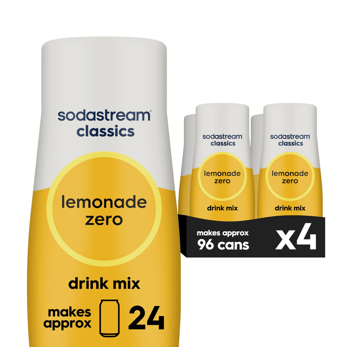 SodaStream Zero Lemonade bottle shown for zero-calorie refreshment at home.