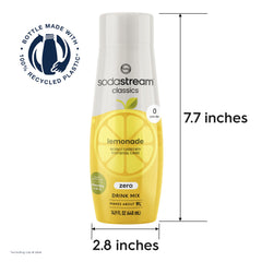 SodaStream Zero Lemonade sparkling glass with bubbles and citrus aroma.
