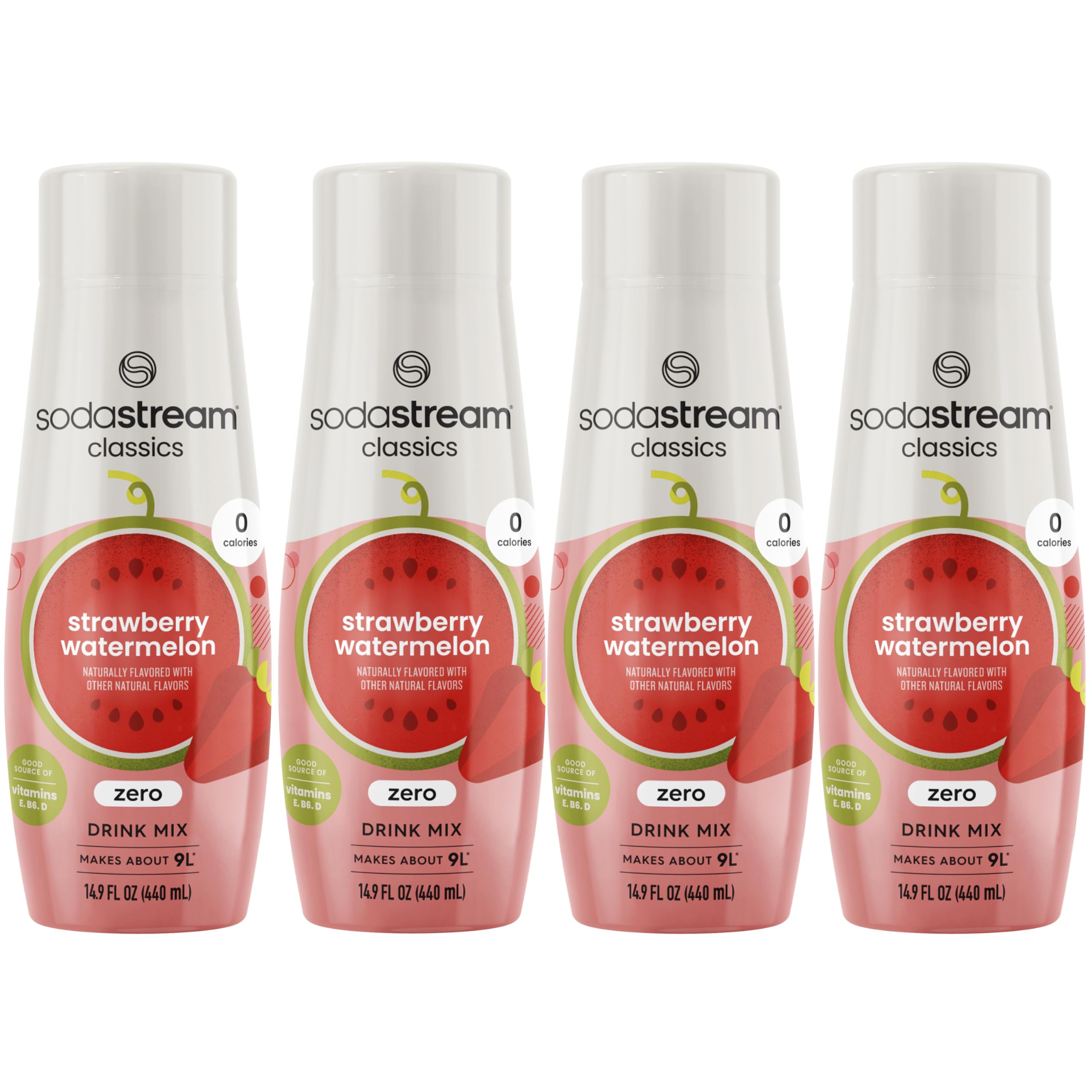Sodastream Zero Strawberry Watermelon drink mix bottle delivering bold, fruit-forward flavor with zero calories.