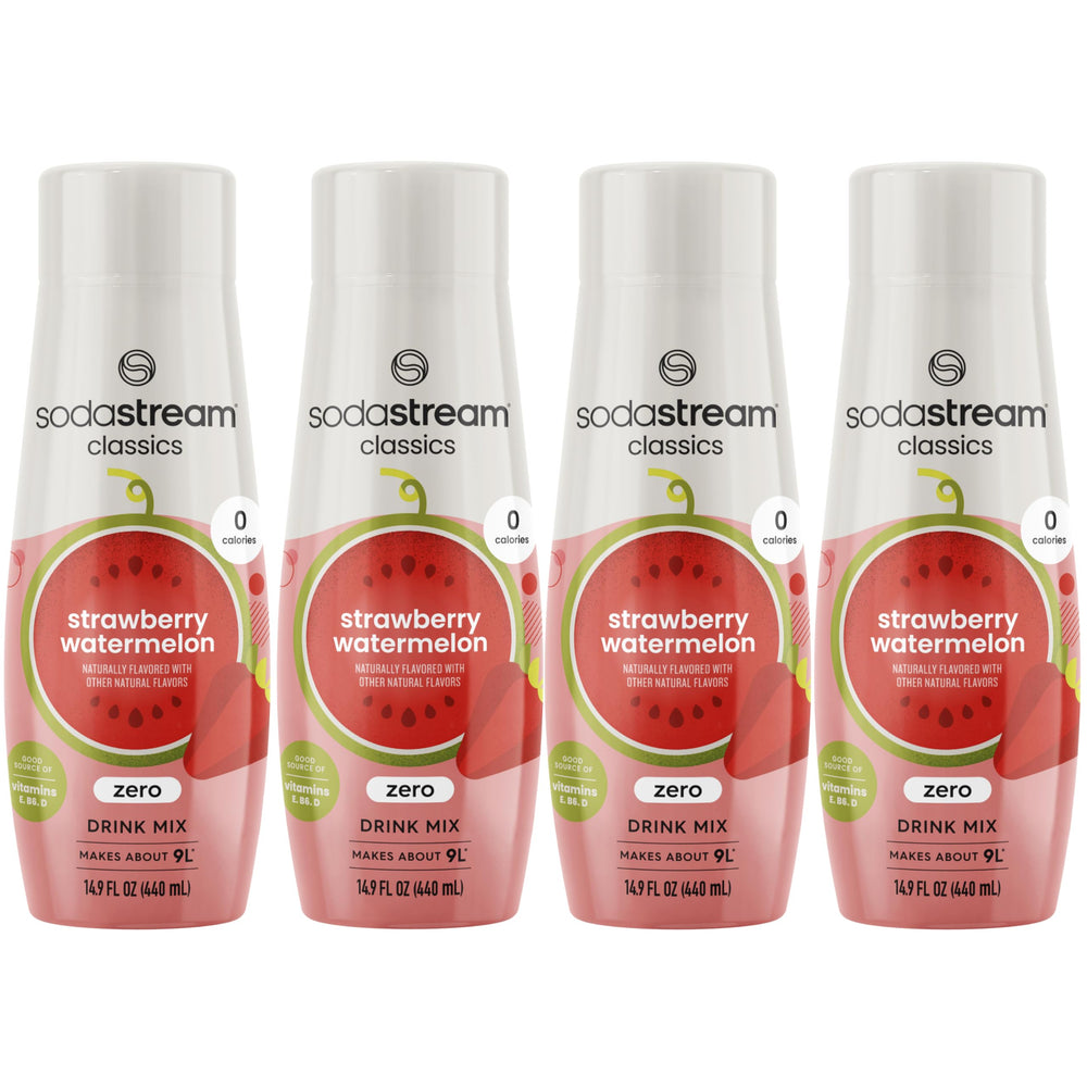 Sodastream Zero Strawberry Watermelon drink mix bottle delivering bold, fruit-forward flavor with zero calories.