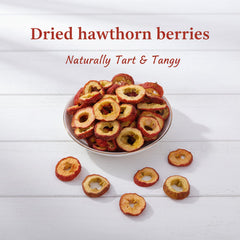 SODGHYTR hawthorn slices close-up, vibrant red skin and uniform slices.