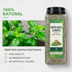 Soeos dried basil leaves ideal for sprinkling on pizzas and pasta.