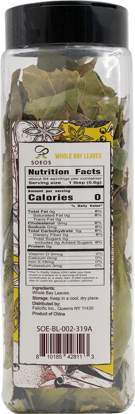Soeos Bay Leaves aroma close-up highlighting fragrant flavor.