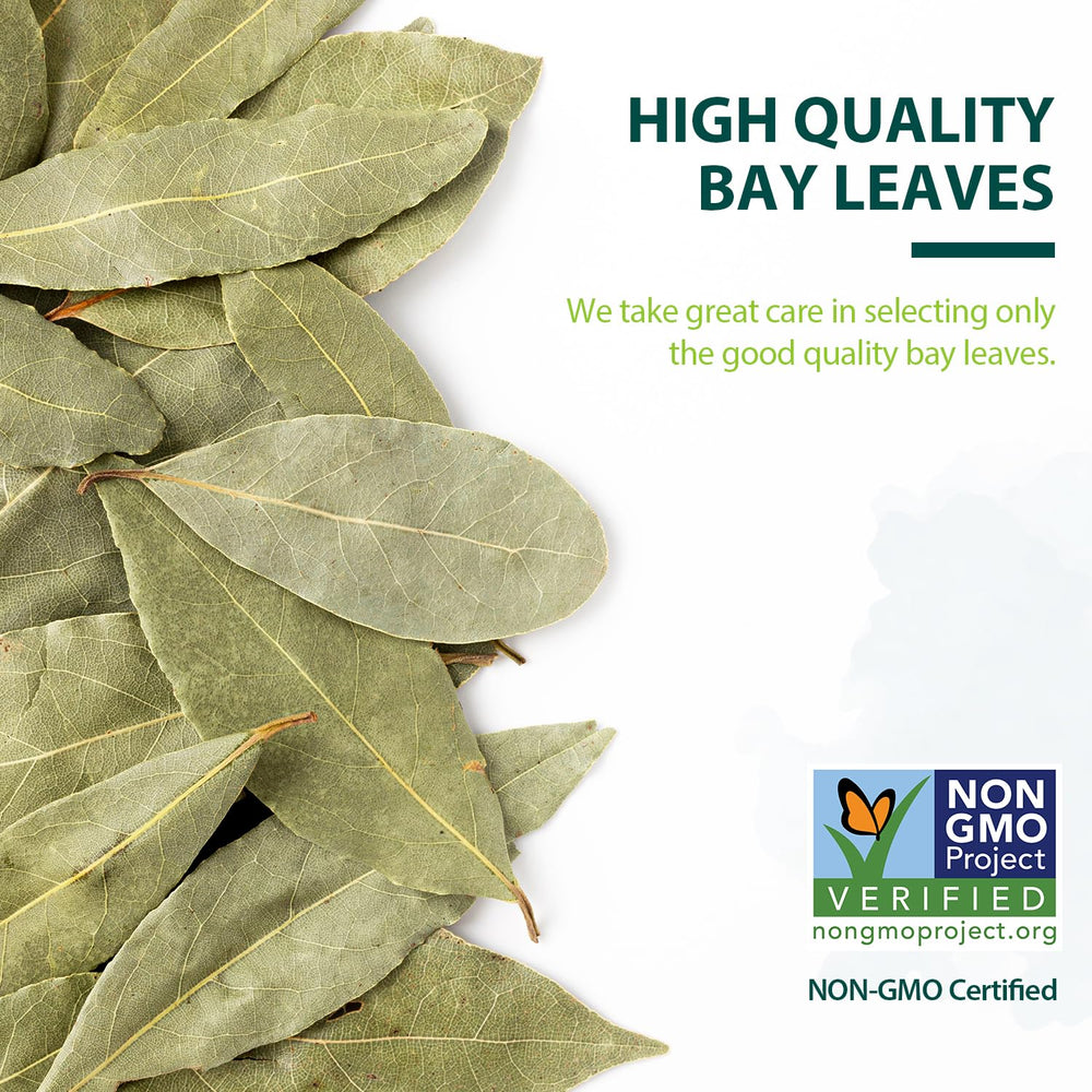 Soeos Bay Leaves close-up showing texture and aroma.