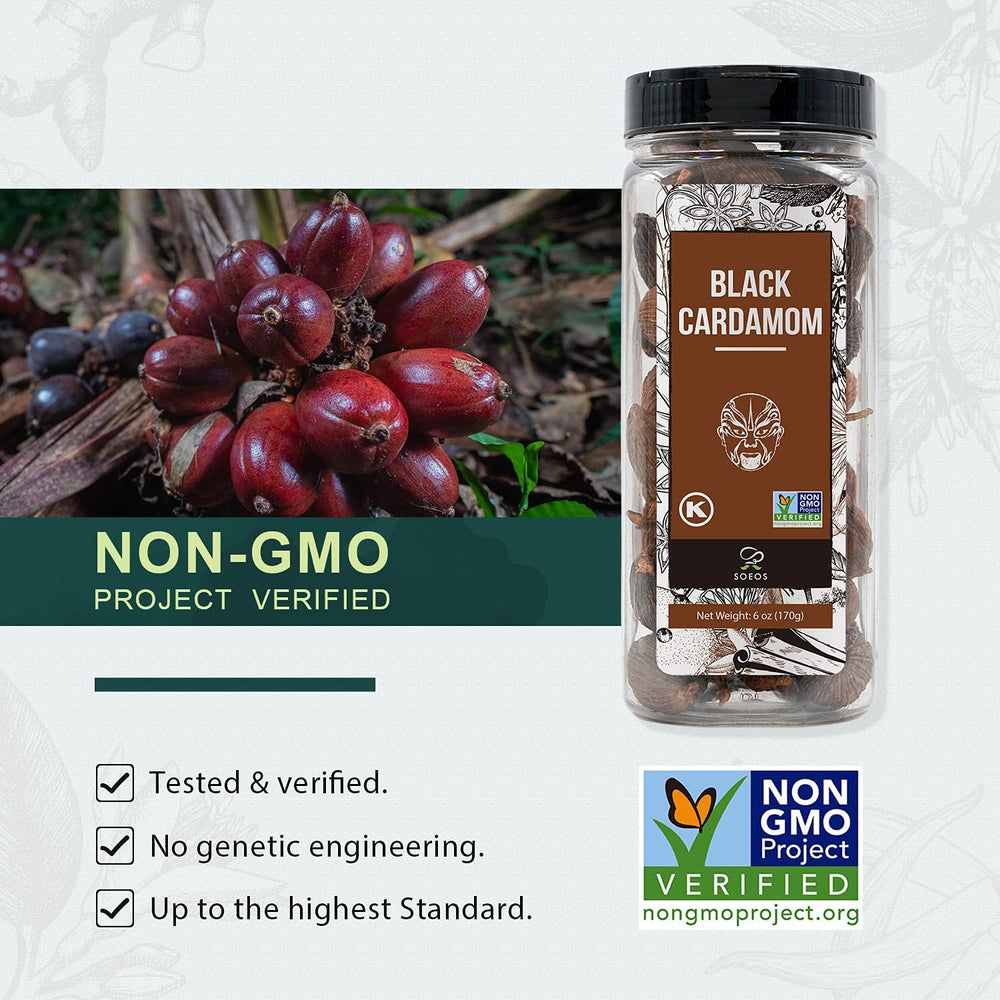 Soeos Black Cardamom Pods Vietnam origin label and authentic flavor.