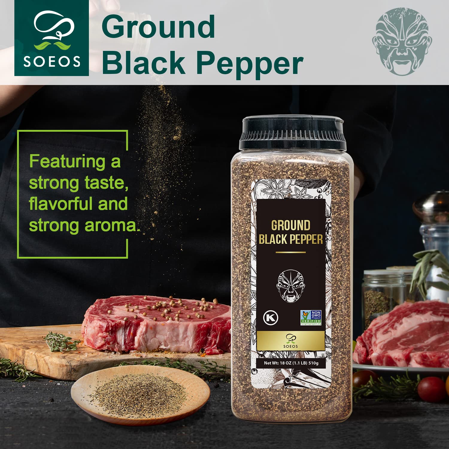 Soeos pepper sprinkle on dish highlights piney aroma