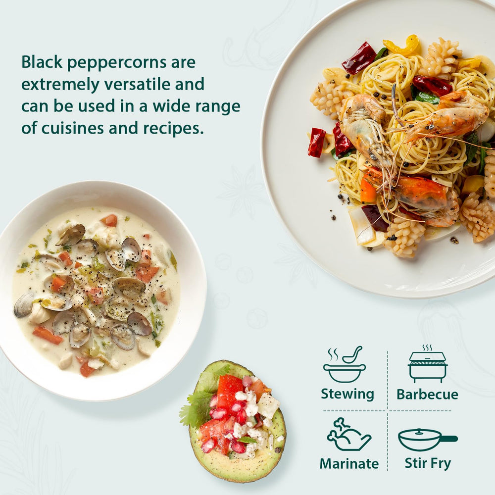 Soeos non-GMO Kosher peppercorns ensure pantry quality.