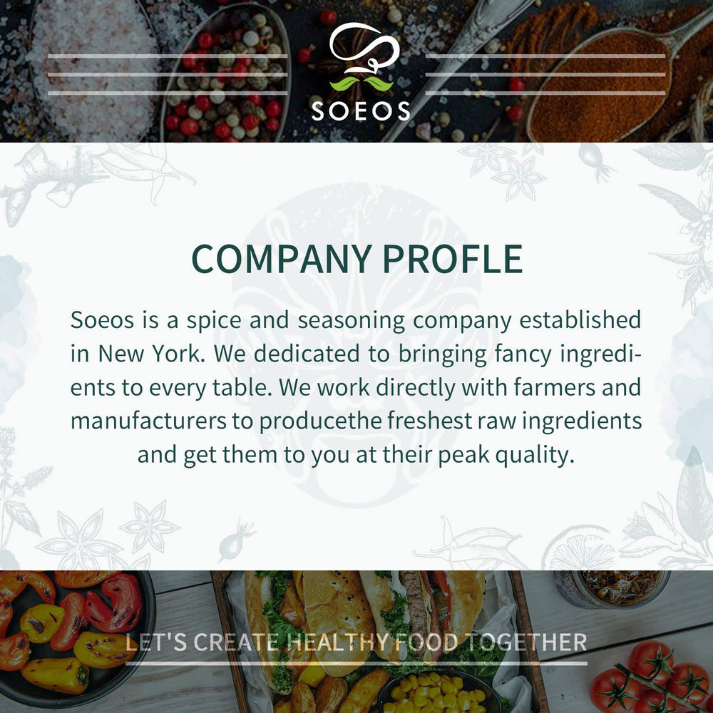 Soeos bottle close-up conveys premium, organic sourcing.