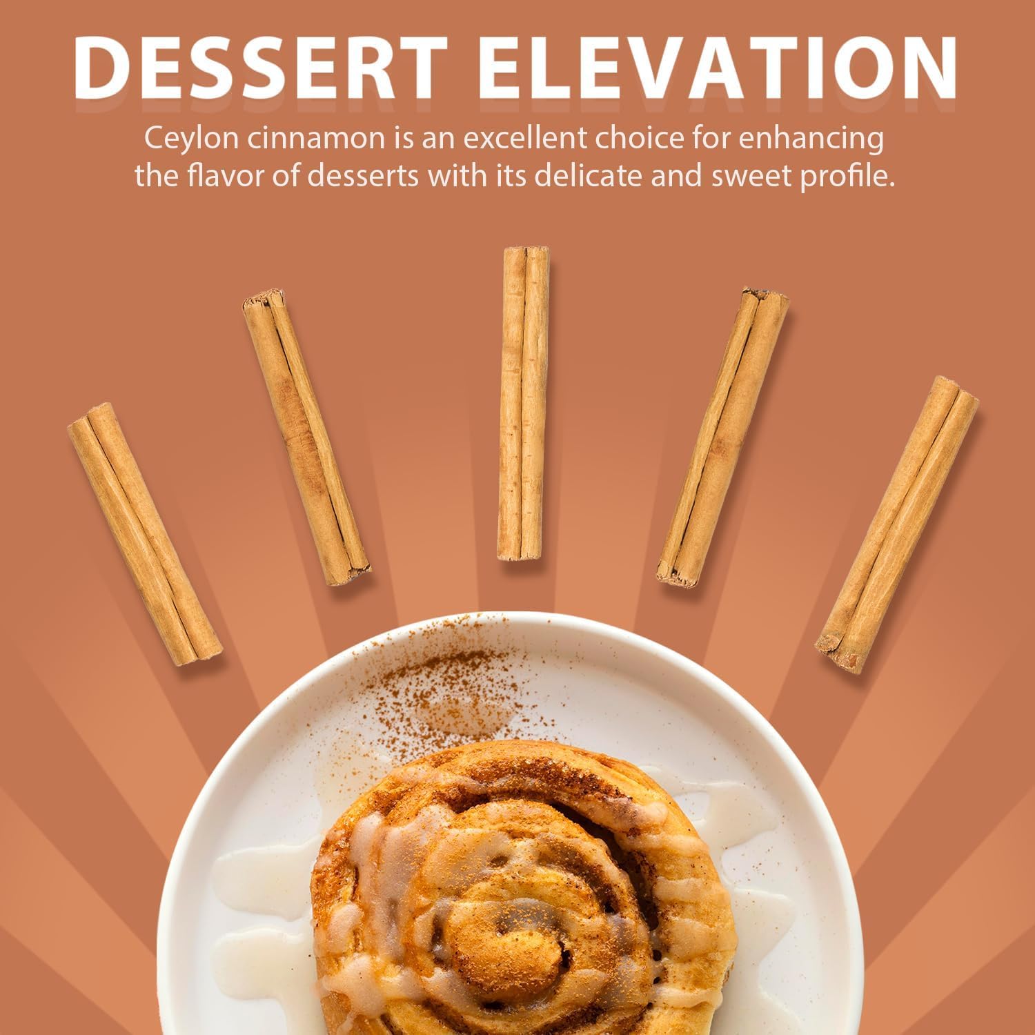 Soeos cinnamon sticks with Sri Lanka origin label and premium quality.