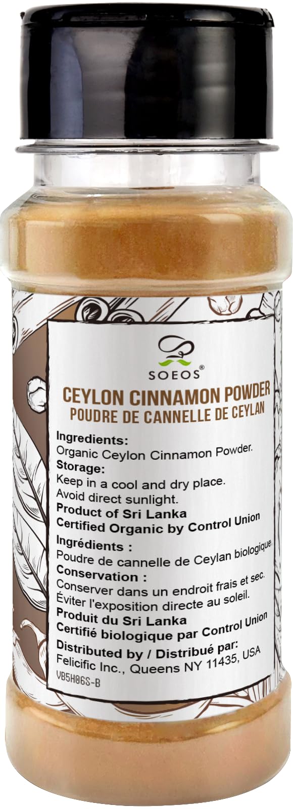 Soeos cinnamon powder closeup highlights fine grind and aromatic freshness for warm recipes