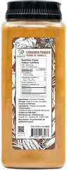 Soeos Cinnamon Powder scoop dusting showcases fresh grind ideal for recipes.