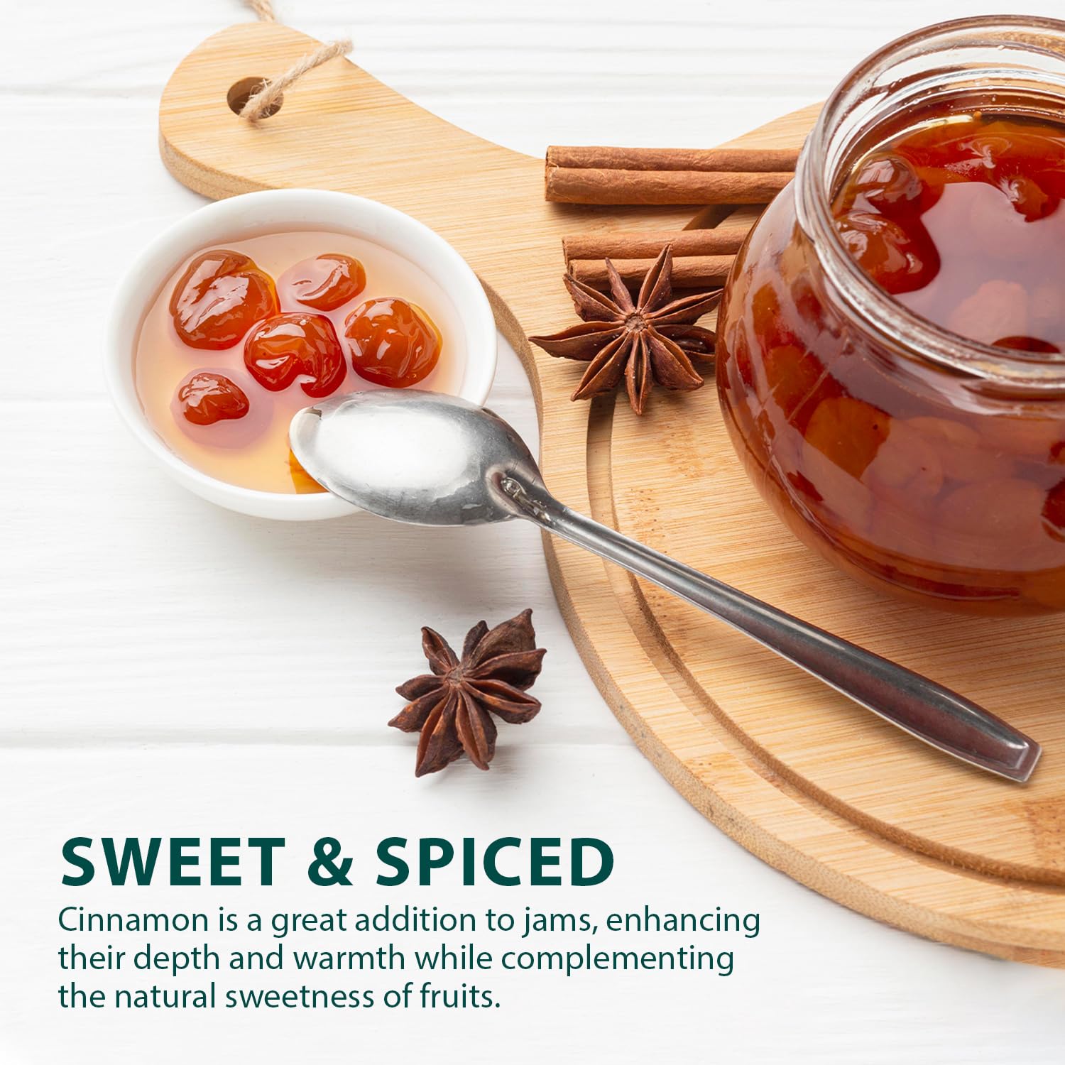 Soeos resealable pouch preserving cinnamon freshness