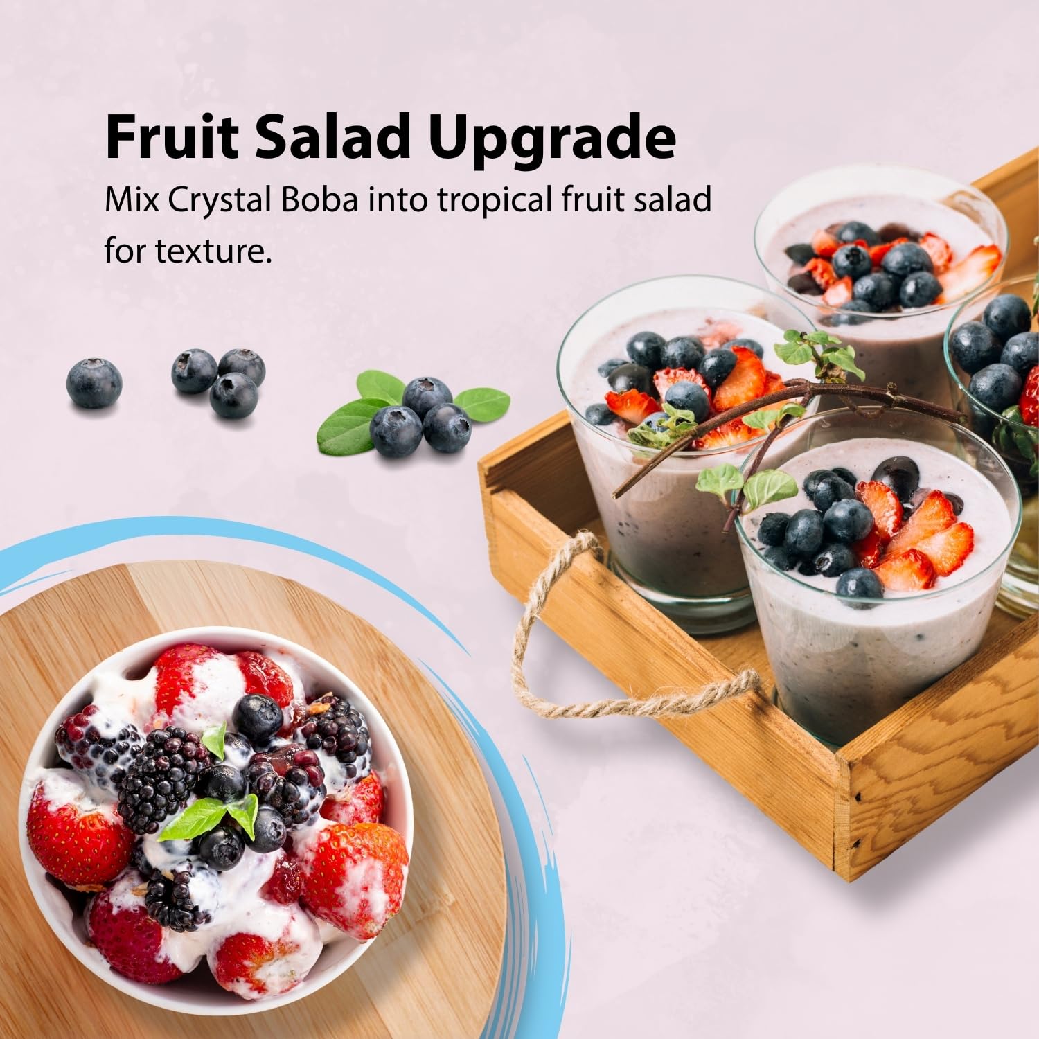 Soeos crystal boba ice-cream topping adds contrast and texture.