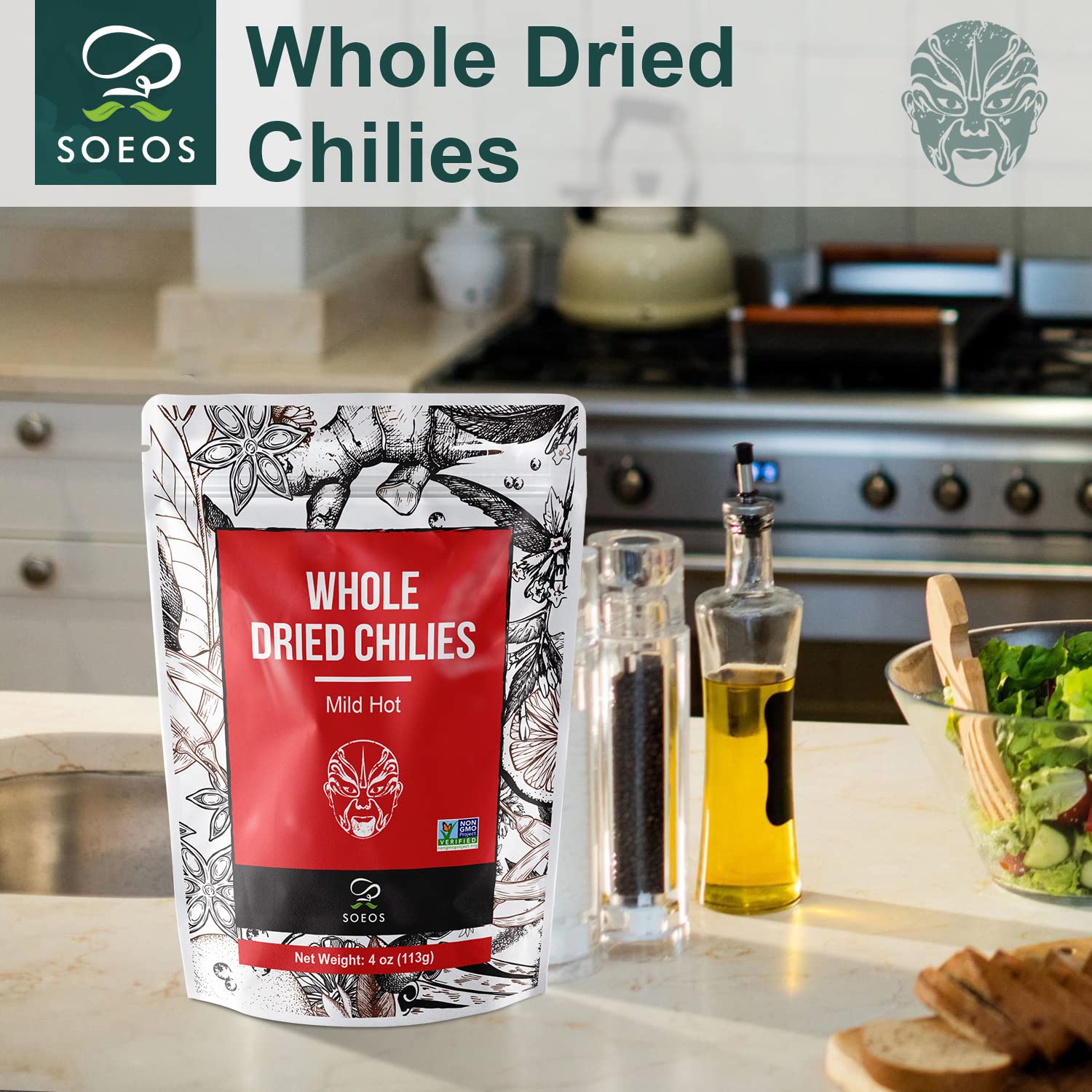 Soeos dried chilies spice rack showcase your go-to mild heat option.