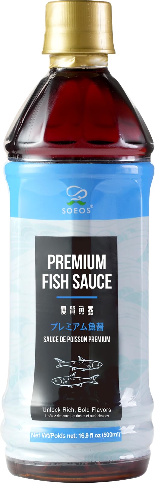 Soeos Fish Sauce ingredients close-up highlighting anchovies and salt for authentic flavor