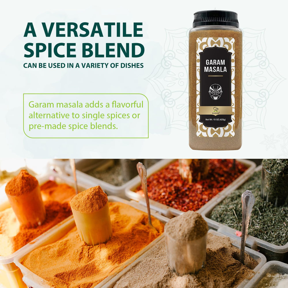 Soeos Garam Masala vegetable stir-fry highlights quick flavor boost.