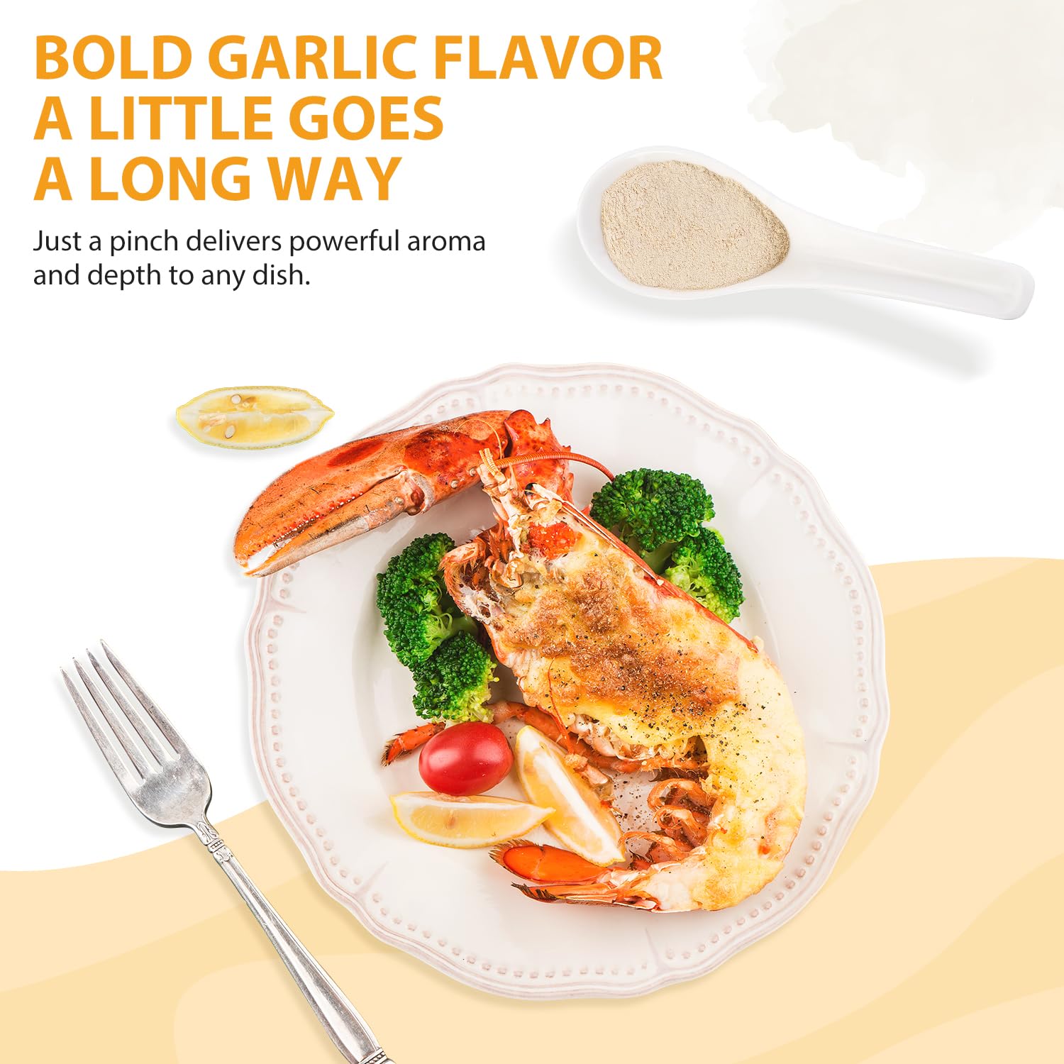 Soeos garlic powder cooking pan action capturing quick seasoning