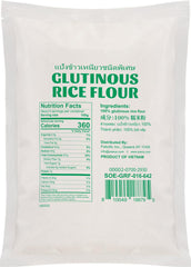 Soeos glutinous rice flour ingredients close-up for fine texture