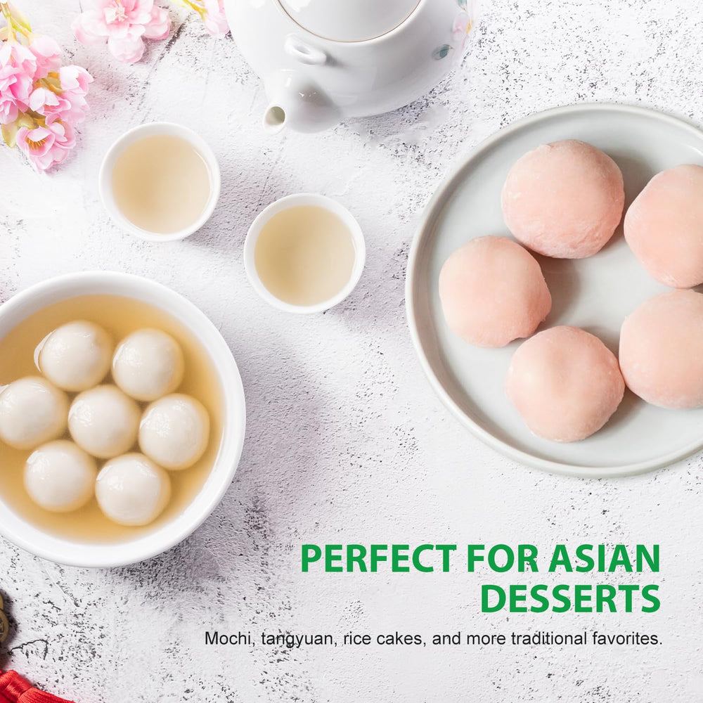 Mochi dough made with Soeos flour showcasing elastic texture and clean flavor