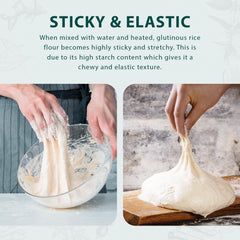 Soeos glutinous rice flour mochi dough for chewy treats