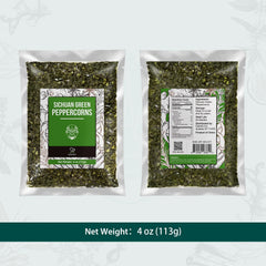 Soeos green peppercorns cracked spice close-up for even distribution and zest.