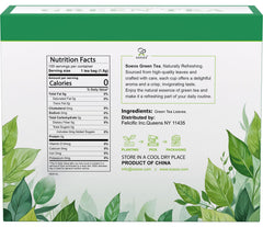 Soeos Green Tea leaves highlight young leaves selected for fresh flavor.