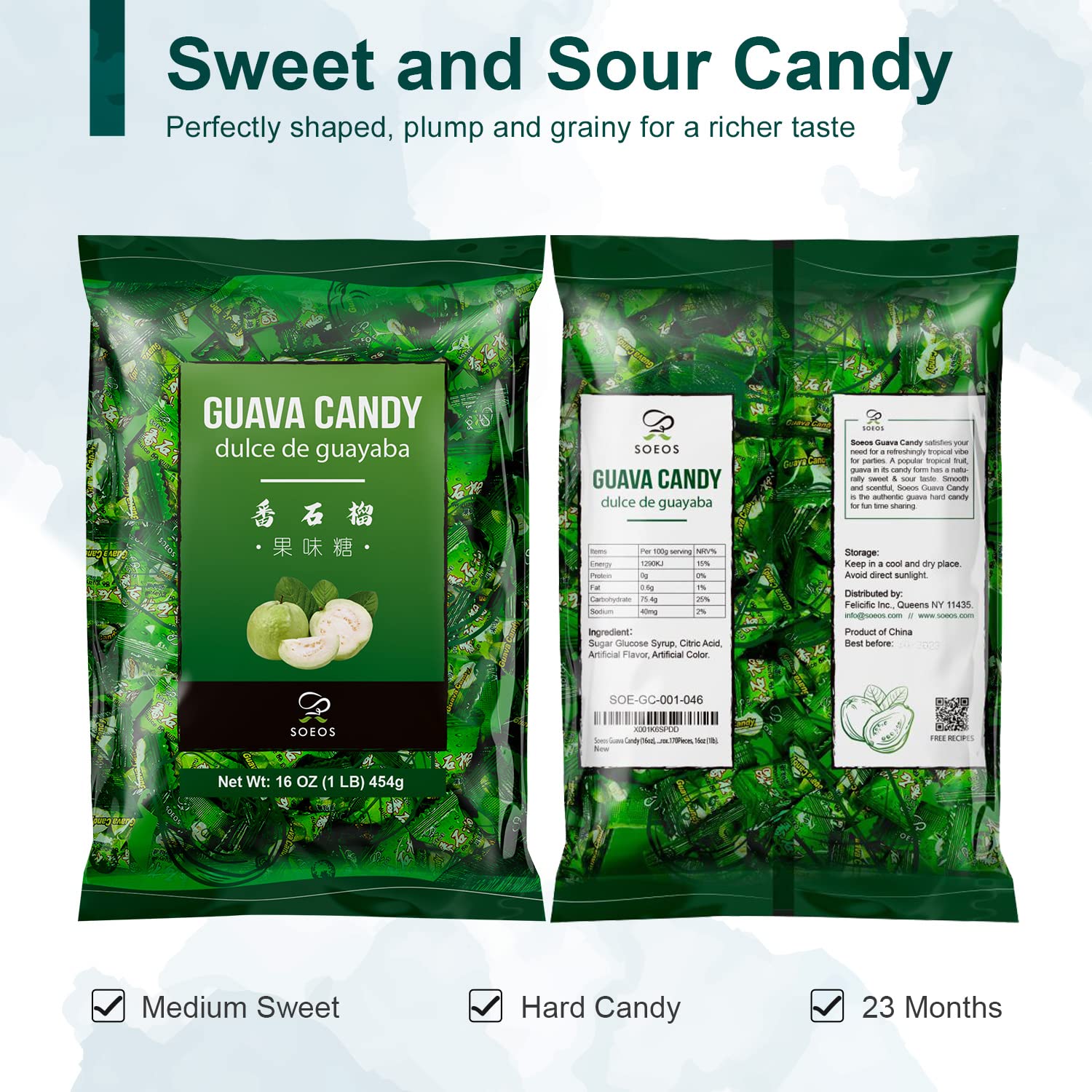 Soeos Guava Candy label closeup highlights quality cues.