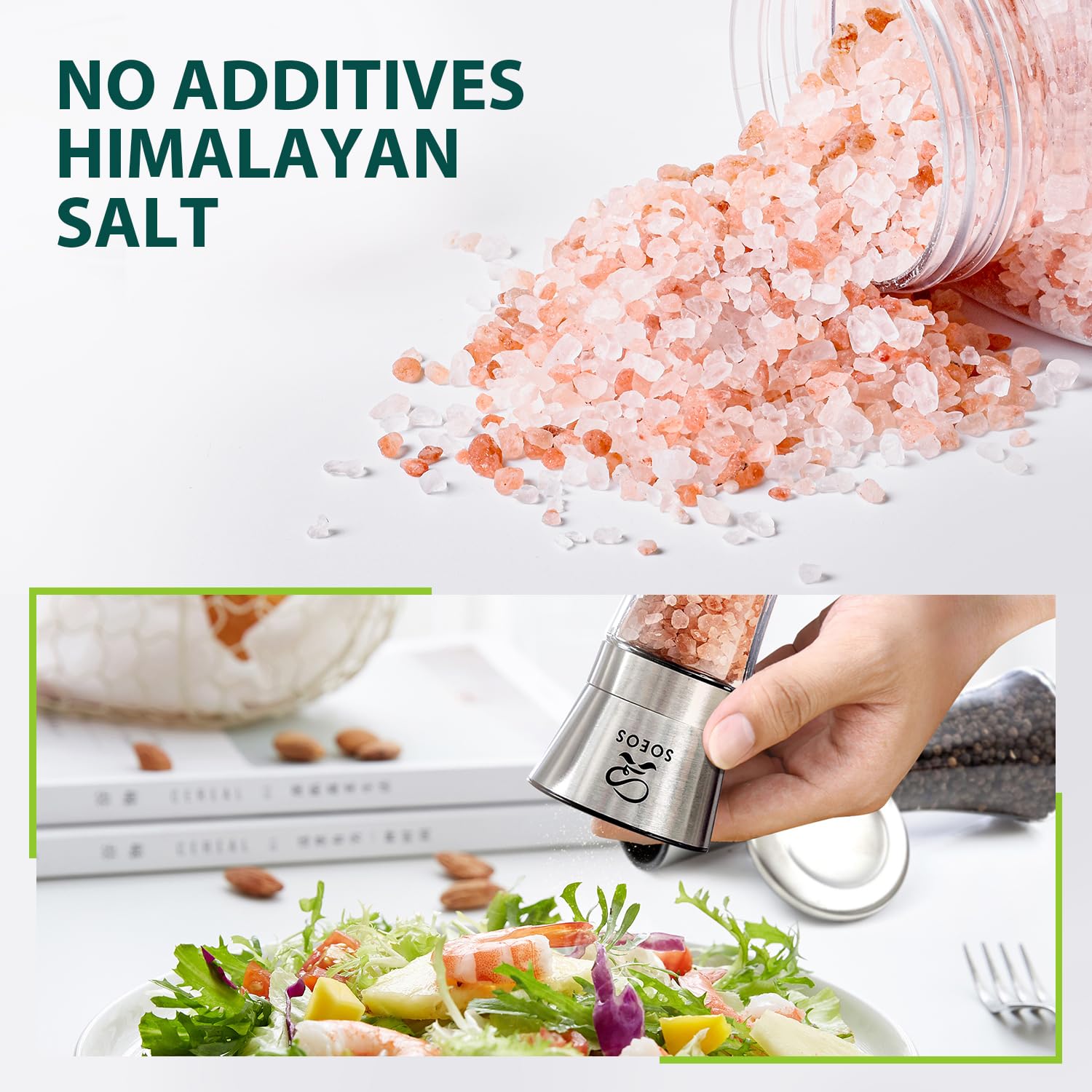 Soeos handpicked peppercorns offer balanced flavor without additives.